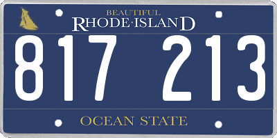 RI license plate 817213