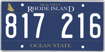 RI license plate 817216