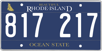 RI license plate 817217