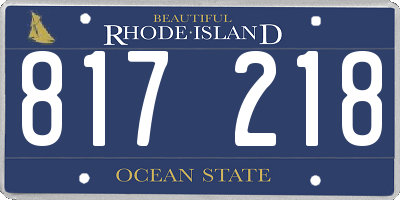 RI license plate 817218