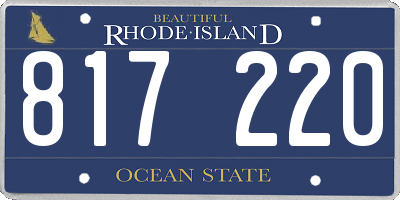RI license plate 817220