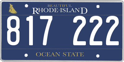 RI license plate 817222