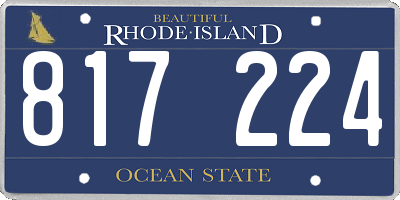 RI license plate 817224