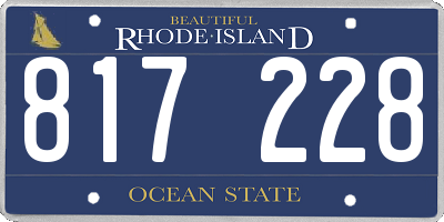 RI license plate 817228