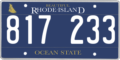 RI license plate 817233