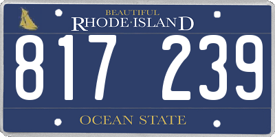 RI license plate 817239