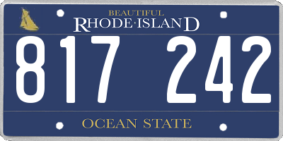 RI license plate 817242