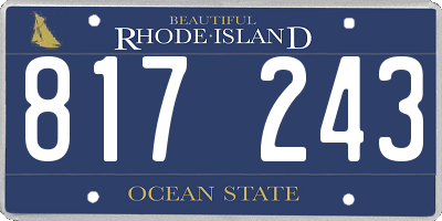 RI license plate 817243