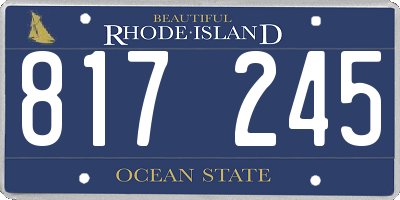 RI license plate 817245