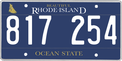 RI license plate 817254