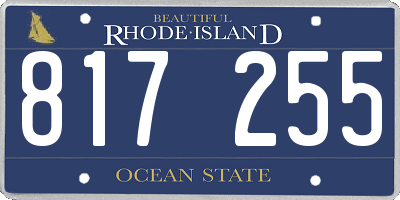 RI license plate 817255
