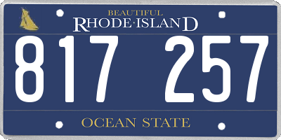 RI license plate 817257