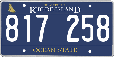 RI license plate 817258