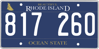 RI license plate 817260