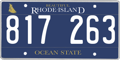 RI license plate 817263