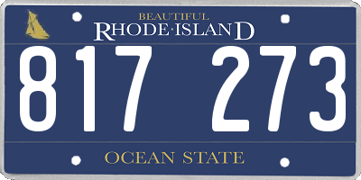 RI license plate 817273