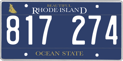 RI license plate 817274