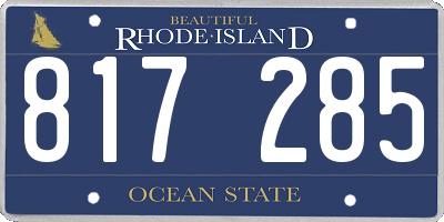 RI license plate 817285
