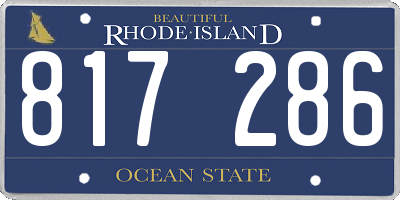 RI license plate 817286