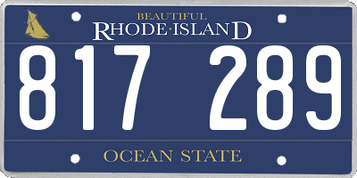 RI license plate 817289