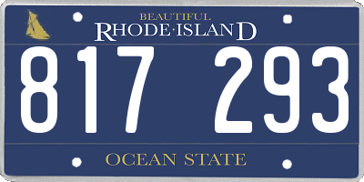 RI license plate 817293