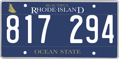 RI license plate 817294