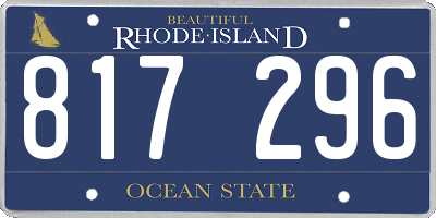 RI license plate 817296