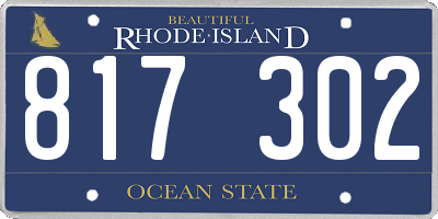 RI license plate 817302