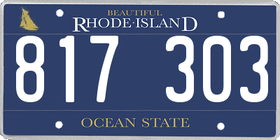 RI license plate 817303