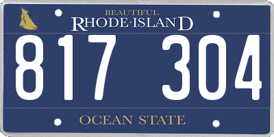 RI license plate 817304