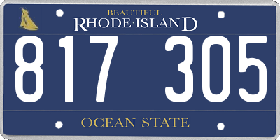 RI license plate 817305