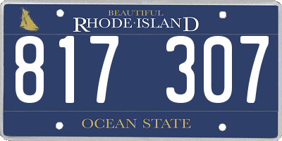 RI license plate 817307