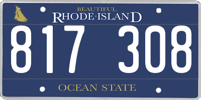 RI license plate 817308