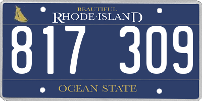 RI license plate 817309