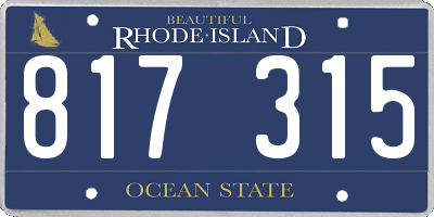 RI license plate 817315