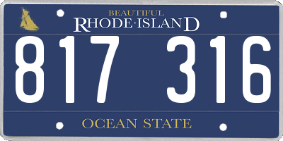 RI license plate 817316