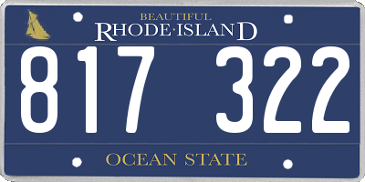 RI license plate 817322