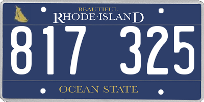 RI license plate 817325