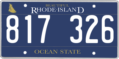RI license plate 817326