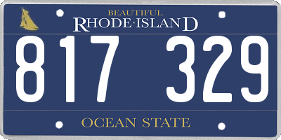 RI license plate 817329