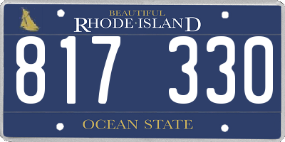 RI license plate 817330