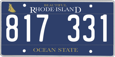 RI license plate 817331