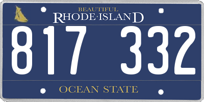RI license plate 817332