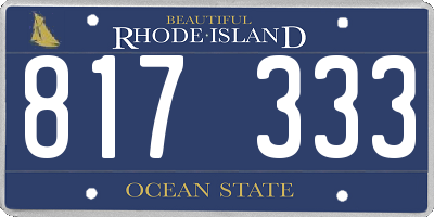 RI license plate 817333