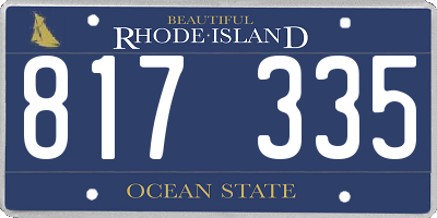 RI license plate 817335
