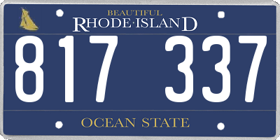 RI license plate 817337