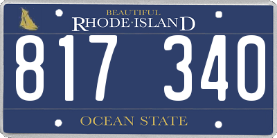 RI license plate 817340