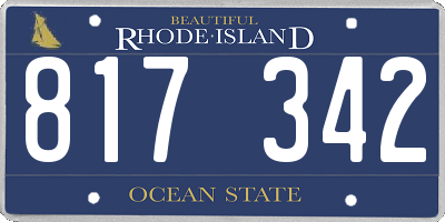 RI license plate 817342