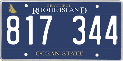 RI license plate 817344