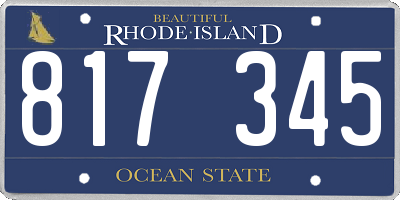 RI license plate 817345